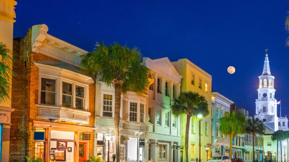 Night time photo of Downtown Charleston