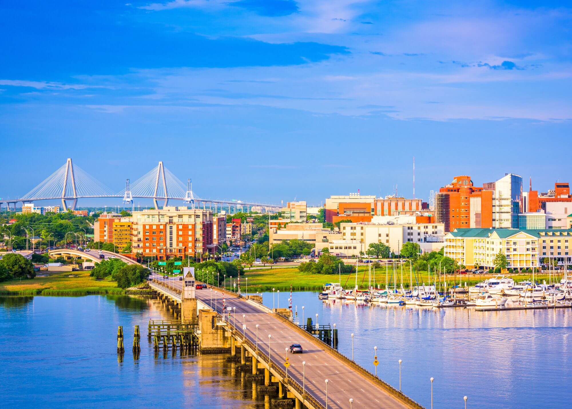 View of Downtown Charleston sky line 